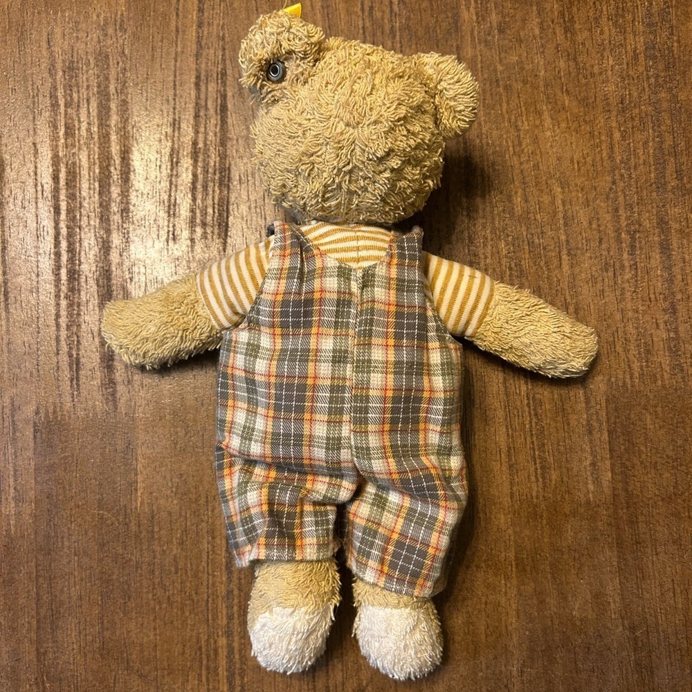 Steiff Baby Teddy Bear Stripes Overalls “Mein Bester Freund” Stuffed Animal - Picture 4 of 5